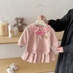 【73-110cm】スウェット セットアップ ベビー 男女兼用 セーラー風 バイカラー 熊柄 - 画像 (13)