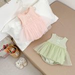 【66-90cm】ロンパース ノースリーブ 無地 女の子 可愛い - 画像 (7)
