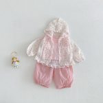 【73-110cm】カーディガン 小花柄 可愛い フード付き - 画像 (17)
