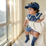 【66-100cm】ロンパース ブルー ストライプ 可愛い ベビー服 - 画像 (6)