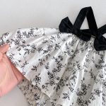 【66-90cm】キャミロンパース ブラック花 可愛い ベビー服 - 画像 (9)