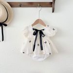 【66-90cm】ロンパース リボン付き パフスリーブ 可愛い 女の子 - 画像 (11)