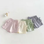 【73-100cm】ベビー 女の子 リボンフリル ショートパンツ - 画像 (2)