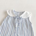 【73-100cm】トップスorブルマ ストライプ ノースリーブ ベビー服 - 画像 (6)