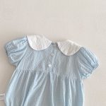 【66-90cm】ロンパース リボン付き ブルー 可愛い 女の子 - 画像 (7)