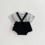 【66-90cm】サロペットorTシャツ カジュアル シンプル 赤ちゃん服 - 画像 (14)