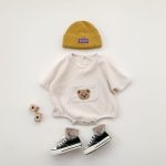 【66-90cm】ロンパース クマ柄 ポケット付き 半袖 ベビー服 - 画像 (10)