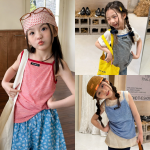 【80-130cm】キャミソール 女の子 ボーダー柄 ファッション
