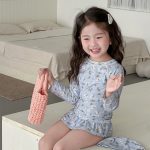 【80-130cm】水着 長袖 ラッシュガード UVカット 花柄 - 画像 (6)