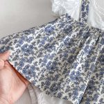 【66-90cm】ロンパース&帽子 ブルー花 レイヤード おしゃれ 赤ちゃん服 - 画像 (13)