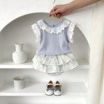 【66-100cm】セットアップ ブルーシャツ＆ブルマレース - 画像 (3)