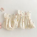 【66-110cm】ロンパースorワンピースフリル蝶結び柄 姉妹服 - 画像 (10)