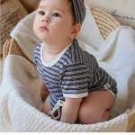 【73-110cm】セットアップ ベビー ボーダー柄 カジュアル - 画像 (12)