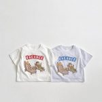 【90-150cm】Ｔシャツ レトロ クマ カジュアル トップス