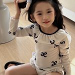 【100-140cm】水着 INS映え 韓国風 フリル リボン柄 - 画像 (3)