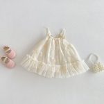 【73-100cm】ワンピース 蝶結び メッシュ 女の子 おしゃれ