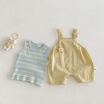 【66-90cm】セットアップ イエロースター サロペット＆シャツ - 画像 (3)