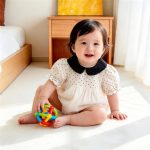 【66-90cm】ロンパース パフスリーブ ドット おしゃれ ベビー服 - 画像 (3)