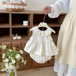 【73-110cm】セットアップ リボン付き レース トップス＆ブルマ - 画像 (8)