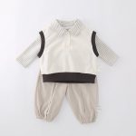 【73-100cm】3点セット オシャレ ベスト＆シャツ＆パンツ - 画像 (7)