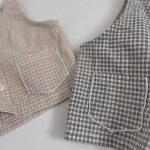 【73-100cm】セットアップ ベビー 韓国風 チェック ベスト＆ショートパンツ - 画像 (11)