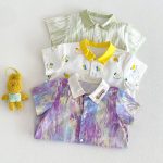 【66-90cm】オールインワン 総柄アート 可愛い ベビー服 - 画像 (9)