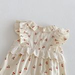 【66-90cm】オールインワン チェリー柄 フリル 可愛い ベビー服 - 画像 (9)