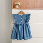 【66-130cm】デニムロンパースorワンピース 姉妹服 ダブル 蝶結び付き - 画像 (17)