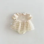 【66-90cm】ロンパース ベビー 女の子 丸襟 レース - 画像 (4)