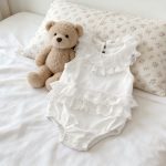 【66-90cm】ロンパース ホワイト レース ノースリーブ ベビー服 - 画像 (7)