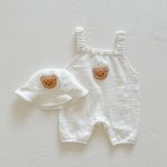 【66-100cm】サロペット＆帽子 クマ柄 可愛い ベビー服 - 画像 (13)