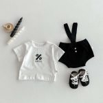 【66-90cm】サロペットorTシャツ カジュアル シンプル 赤ちゃん服 - 画像 (7)