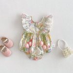 【66-90cm】ロンパース ベビー 女の子 チューリップ