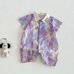 【66-90cm】オールインワン 総柄アート 可愛い ベビー服 - 画像 (6)