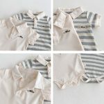 【66-90cm】ロンパース 半袖 ポロ襟 ロゴ入り シンプル 肌触り良い ベビー服 - 画像 (19)