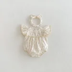 【66-140cm】ロンパース or ワンピース ベビー 女の子 花柄 肩フリル - 画像 (10)