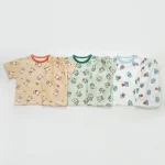 【90-130cm】セットアップ キッズ 半袖 動物柄 ルームウェア - 画像 (3)