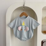 【66-100cm】ロンパース 可愛い ゾウ柄 ベビー服 - 画像 (7)