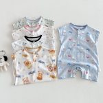 【66-90cm】ロンパース クマ柄 カートゥーン 可愛い ベビー服 - 画像 (4)
