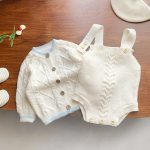 【66-100cm】ロンパース ニット編み シンプル 着心地良い ベビー服 - 画像 (3)
