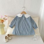 【73-120cm】ワンピース 可愛い ブルー カジュアル 女の子 - 画像 (4)