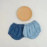 【66-100cm】デニムショートパンツ ベビー 韓国風 シンプル - 画像 (3)