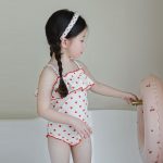 【80-130cm】水着 ドット フリル 可愛い 女の子 スイムウェア - 画像 (10)