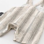 【73-100cm】セットアップ ストライプ 恐竜 サロペット＆シャツ - 画像 (7)