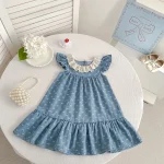 【66-130cm】ロンパース or ワンピース 肩フリル リボン柄 - 画像 (19)