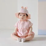 【66-90cm】ロンパース or セットアップ ベビー 韓国風 チェク柄 - 画像 (8)