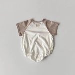 【66-90cm】ロンパース ベビー 半袖 英字プリント - 画像 (7)