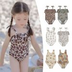 【80-130cm】水着 フリルデザイン UVカット リゾート スイムウェア - 画像 (2)