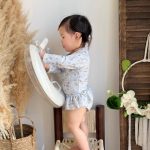 【80-130cm】水着 長袖 ラッシュガード UVカット 花柄 - 画像 (8)