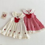【73-120cm】ワンピース 蝶結び付き ノースリーブ 女の子 おしゃれ - 画像 (4)